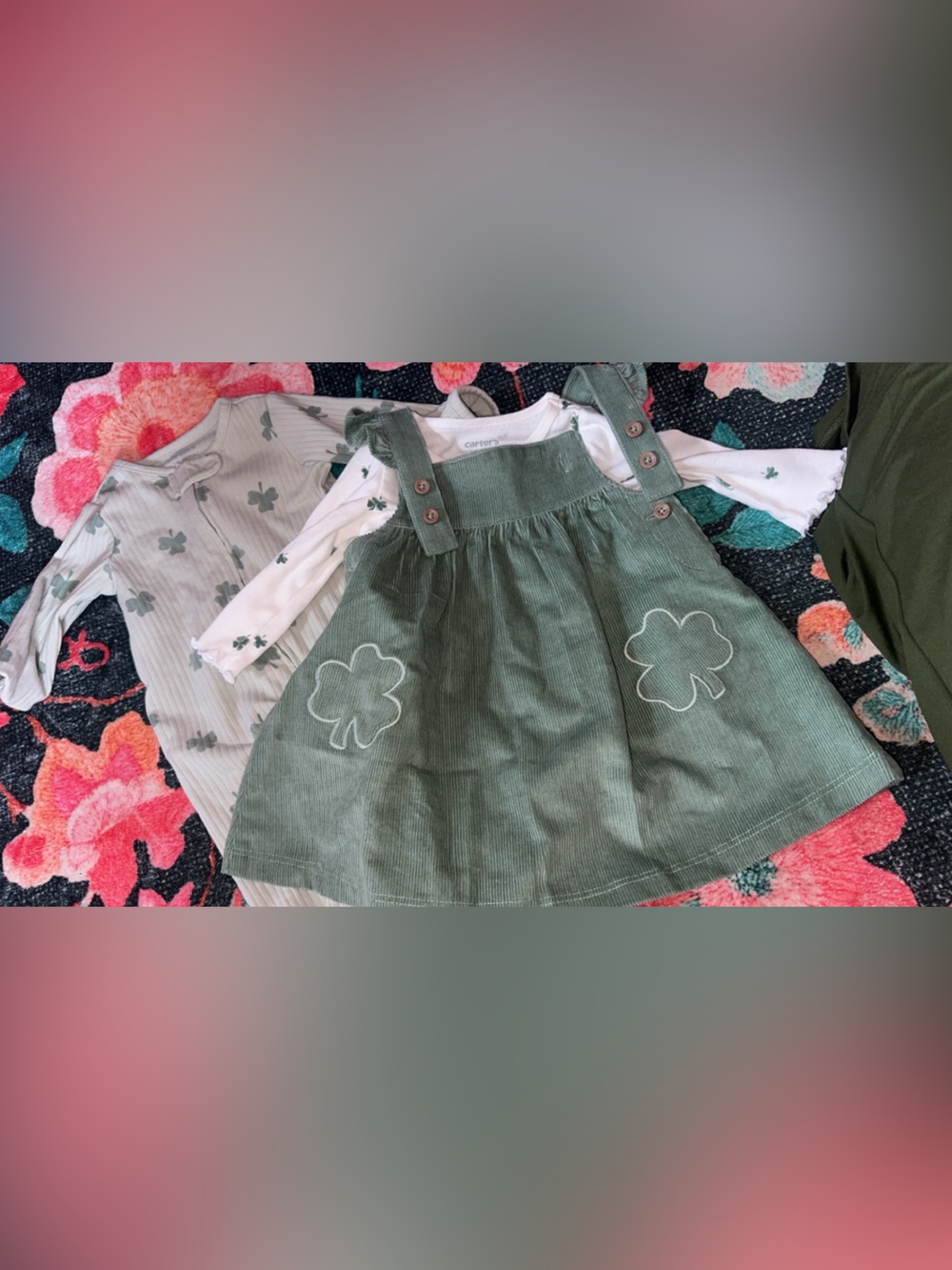 2 St. Patrick’s day baby girl outfits 6 months